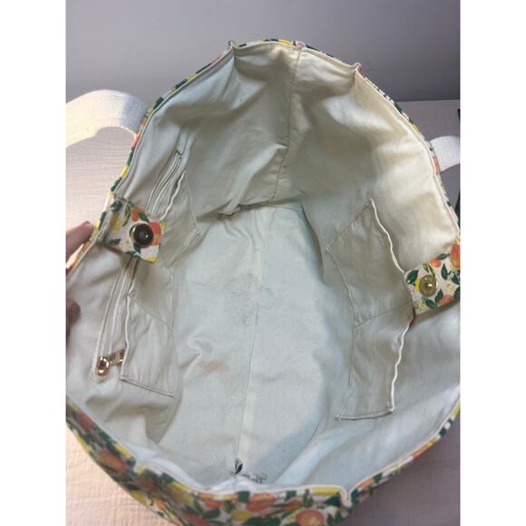 Martha Stuarts The Perfect Tote Citrus Floral Yellow Orange Matching Wrist Purse - Picture 2 of 7